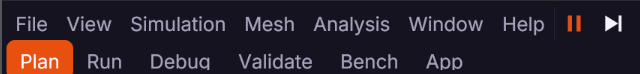 The menu bar, and the view switcher under it